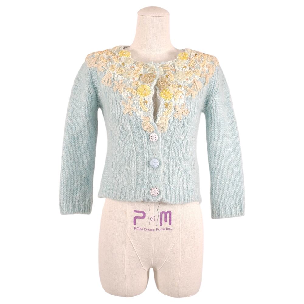 FP One Free People Pixie Wool Blend Cardi Blue Extra Small